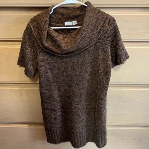 Cowl Neck Short Sleeve Sweater. Perfect for Fall or Winter in the South.